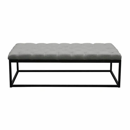 Linen Tufted Large Bedroom Bench in Grey - LOOMLAN - Diamond Sofa - Bedroom Benches