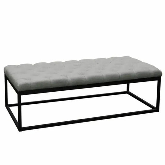 Linen Tufted Large Bedroom Bench in Grey - LOOMLAN - Diamond Sofa - Bedroom Benches