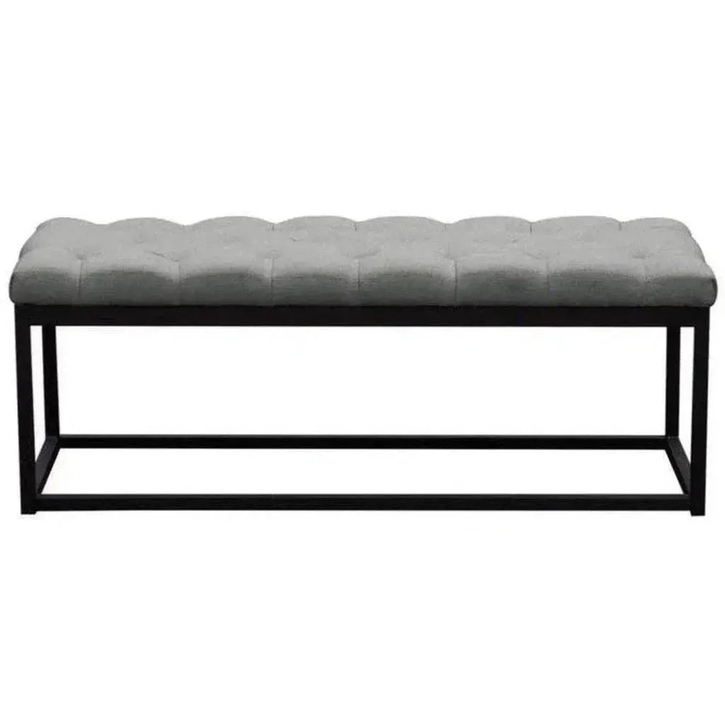 Linen Tufted Small Bedroom Bench in Grey - LOOMLAN - Diamond Sofa - Bedroom Benches