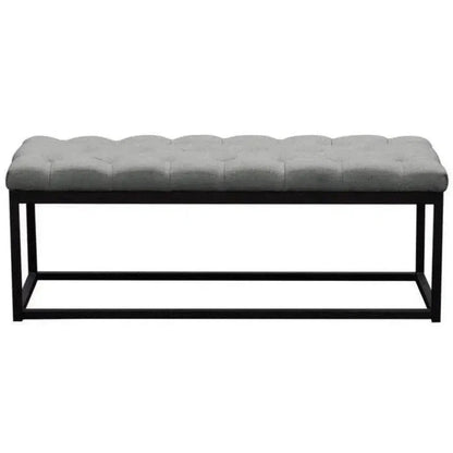 Linen Tufted Small Bedroom Bench in Grey - LOOMLAN - Diamond Sofa - Bedroom Benches