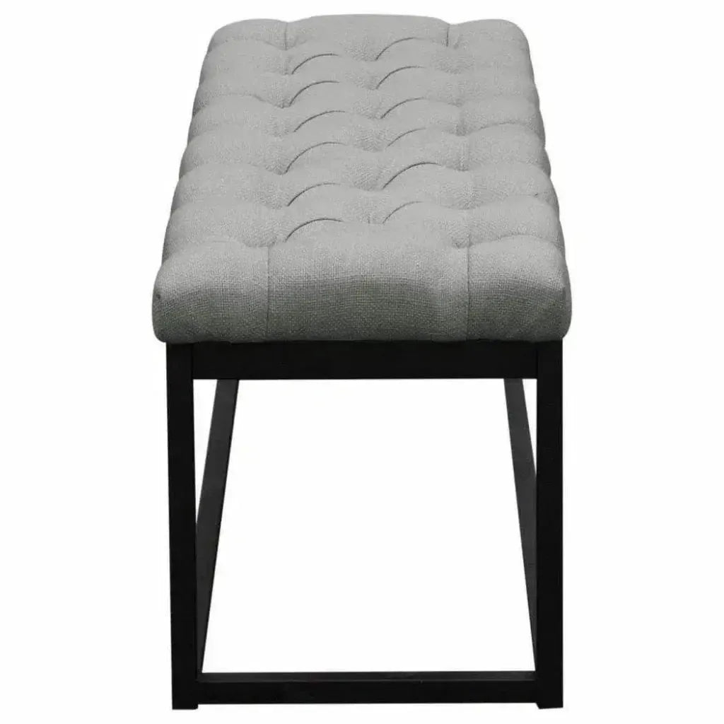 Linen Tufted Small Bedroom Bench in Grey - LOOMLAN - Diamond Sofa - Bedroom Benches