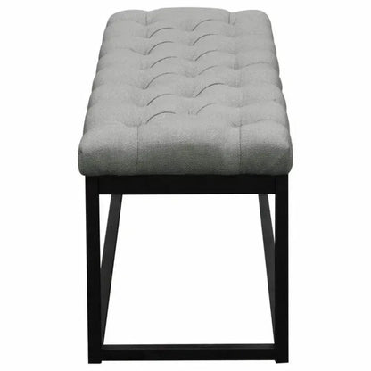 Linen Tufted Small Bedroom Bench in Grey - LOOMLAN - Diamond Sofa - Bedroom Benches