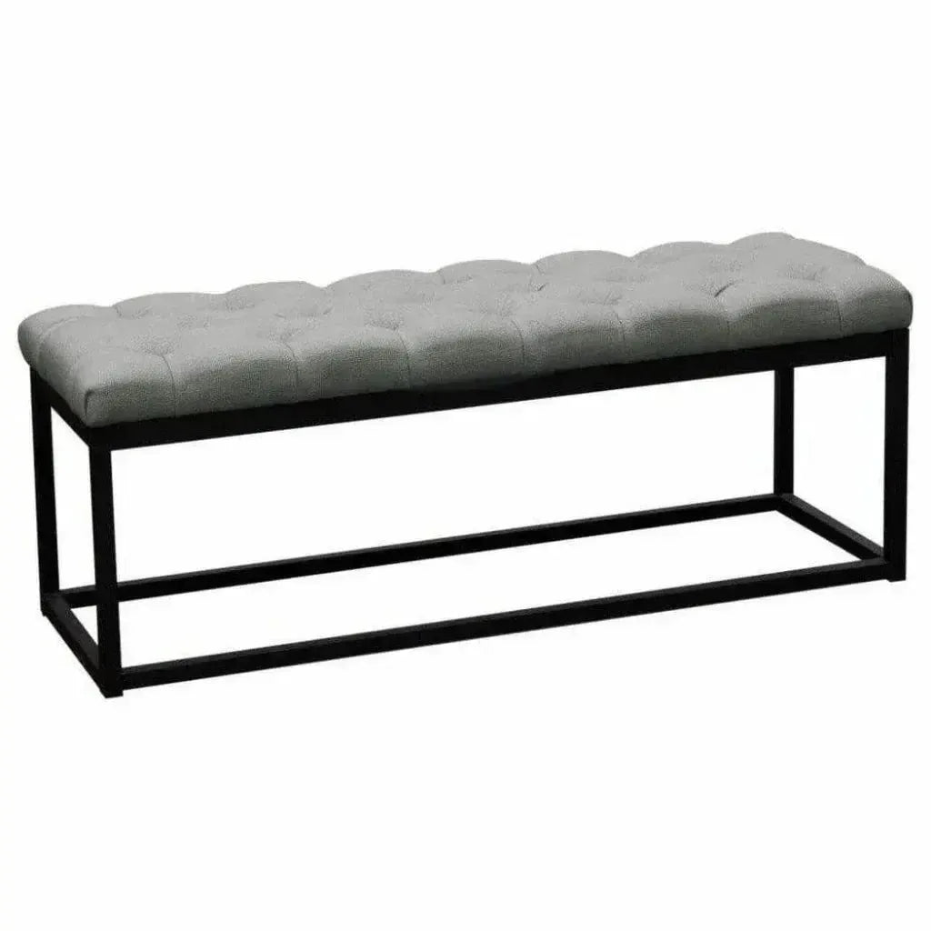 Linen Tufted Small Bedroom Bench in Grey - LOOMLAN - Diamond Sofa - Bedroom Benches
