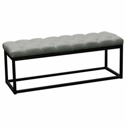 Linen Tufted Small Bedroom Bench in Grey - LOOMLAN - Diamond Sofa - Bedroom Benches