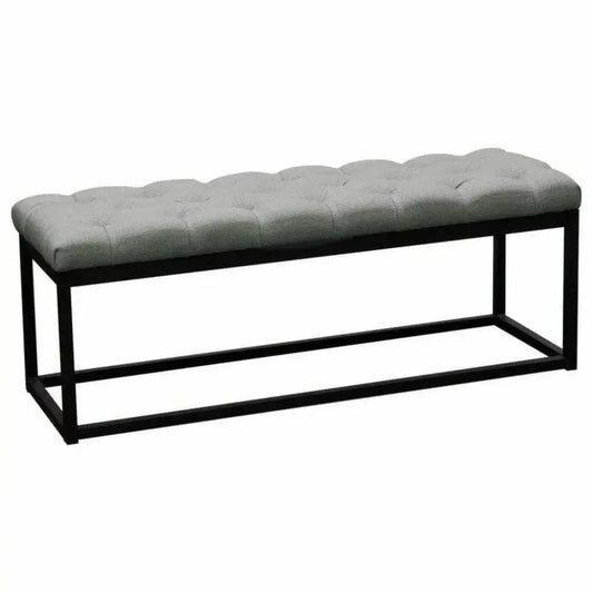 Linen Tufted Small Bedroom Bench in Grey - LOOMLAN - Diamond Sofa - Bedroom Benches