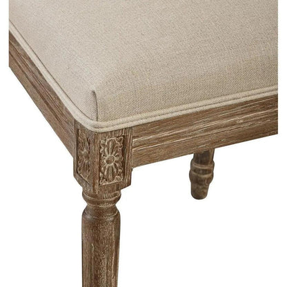 Linen and Oak Caned Back Side Chair Set of 2 - LOOMLAN - Furniture Classics - Dining Chairs