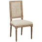 Linen and Oak Caned Back Side Chair Set of 2 - LOOMLAN - Furniture Classics - Dining Chairs