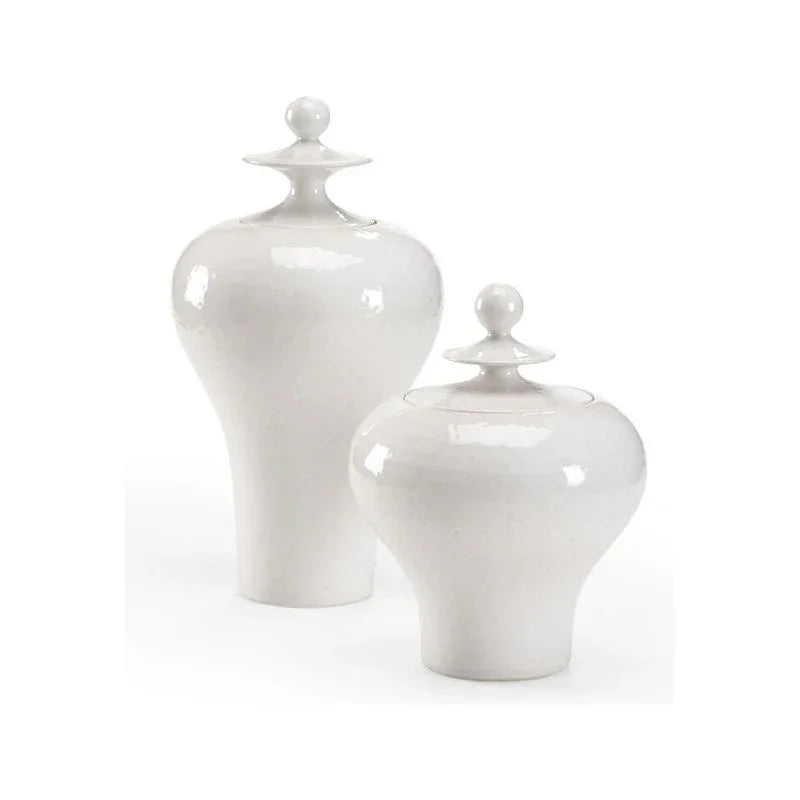 Ling Ling Glazed Fired Porcelain Vase (Set of 2) - LOOMLAN - Wildwood - Vases & Jars