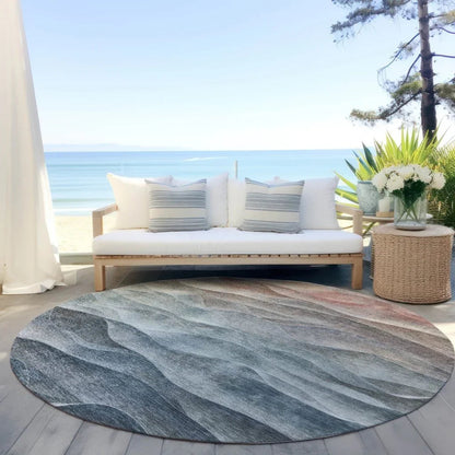 Linover Teal Washable Indoor - Outdoor Rug - LOOMLAN - LOOMLAN Rugs - Outdoor Rugs