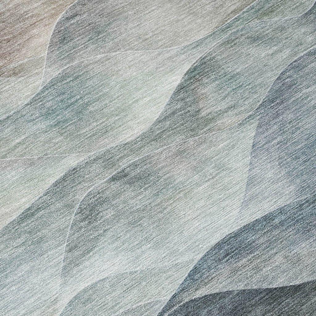 Linover Teal Washable Indoor - Outdoor Rug - LOOMLAN - LOOMLAN Rugs - Outdoor Rugs