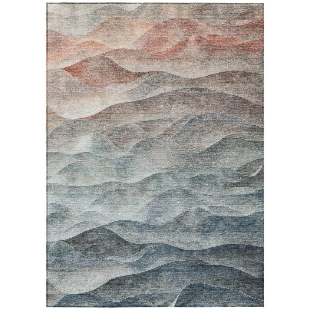 Linover Teal Washable Indoor - Outdoor Rug - LOOMLAN - LOOMLAN Rugs - Outdoor Rugs