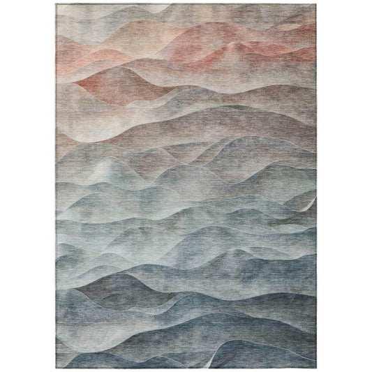 Linover Teal Washable Indoor - Outdoor Rug - LOOMLAN - LOOMLAN Rugs - Outdoor Rugs