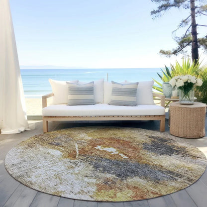 Linta Brown Washable Indoor - Outdoor Rug - LOOMLAN - LOOMLAN Rugs - Outdoor Rugs