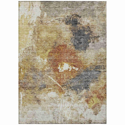 Linta Brown Washable Indoor - Outdoor Rug - LOOMLAN - LOOMLAN Rugs - Outdoor Rugs