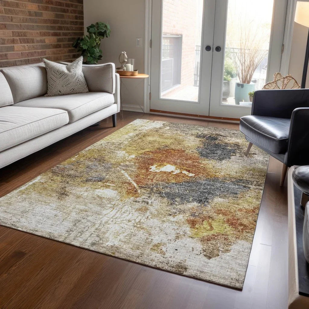 Linta Brown Washable Indoor - Outdoor Rug - LOOMLAN - LOOMLAN Rugs - Outdoor Rugs