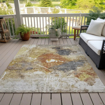 Linta Brown Washable Indoor - Outdoor Rug - LOOMLAN - LOOMLAN Rugs - Outdoor Rugs