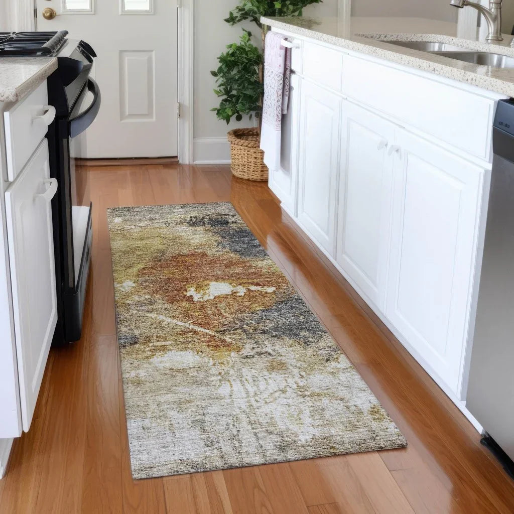 Linta Brown Washable Indoor - Outdoor Rug - LOOMLAN - LOOMLAN Rugs - Outdoor Rugs