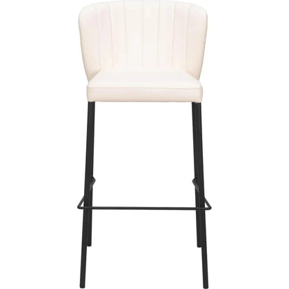 Linz Barstool (Set of 2) Cream - LOOMLAN - Zuo Modern - Bar Stools