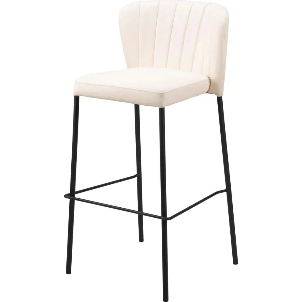Linz Barstool (Set of 2) Cream - LOOMLAN - Zuo Modern - Bar Stools
