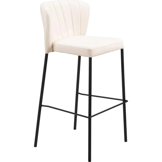 Linz Barstool (Set of 2) Cream - LOOMLAN - Zuo Modern - Bar Stools