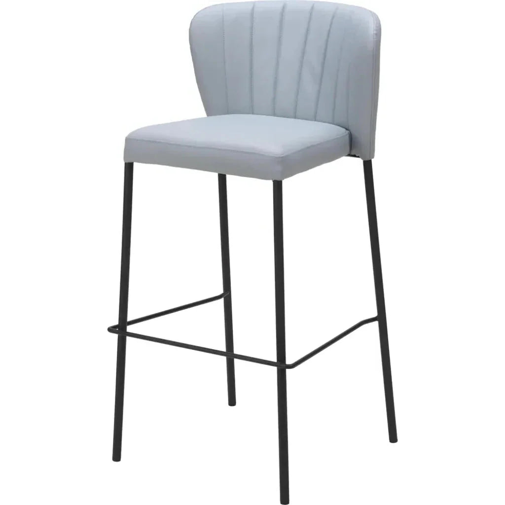 Linz Barstool (Set of 2) Gray - LOOMLAN - Zuo Modern - Bar Stools