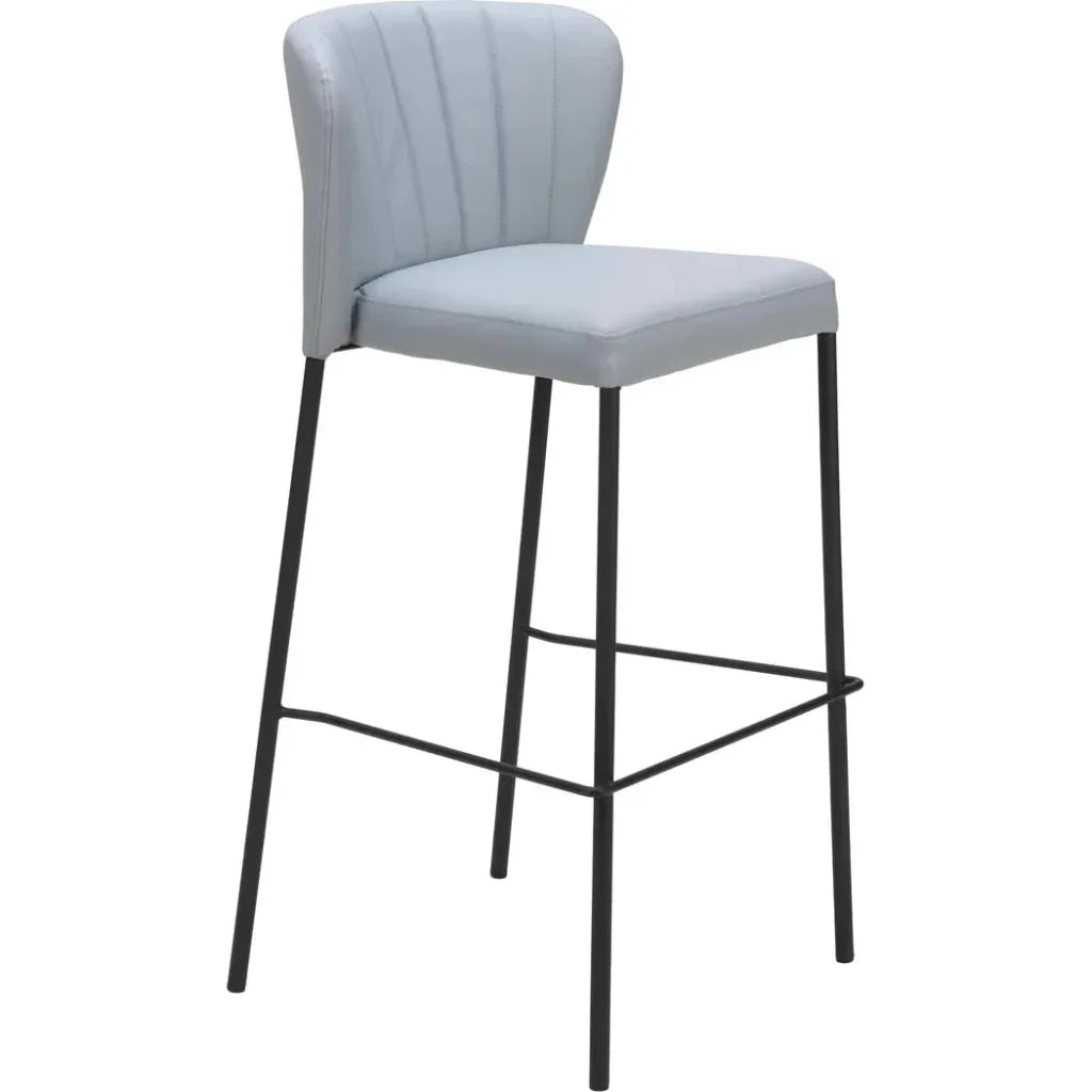 Linz Barstool (Set of 2) Gray - LOOMLAN - Zuo Modern - Bar Stools
