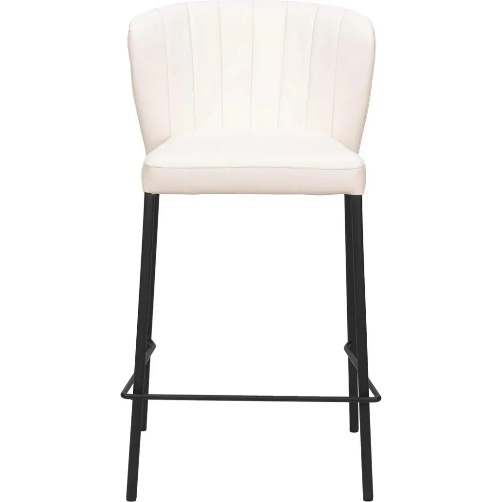 Linz Counter Stool (Set of 2) Cream - LOOMLAN - Zuo Modern - Counter Stools