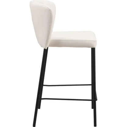 Linz Counter Stool (Set of 2) Cream - LOOMLAN - Zuo Modern - Counter Stools