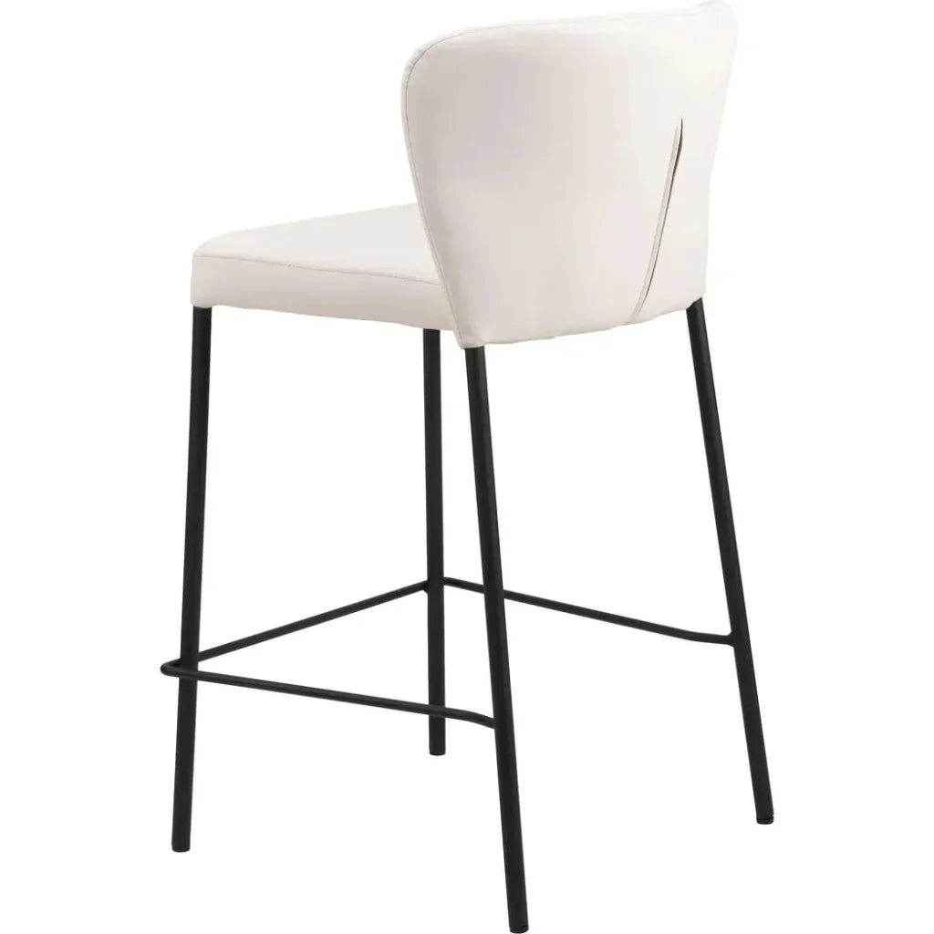 Linz Counter Stool (Set of 2) Cream - LOOMLAN - Zuo Modern - Counter Stools