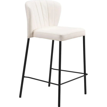 Linz Counter Stool (Set of 2) Cream - LOOMLAN - Zuo Modern - Counter Stools