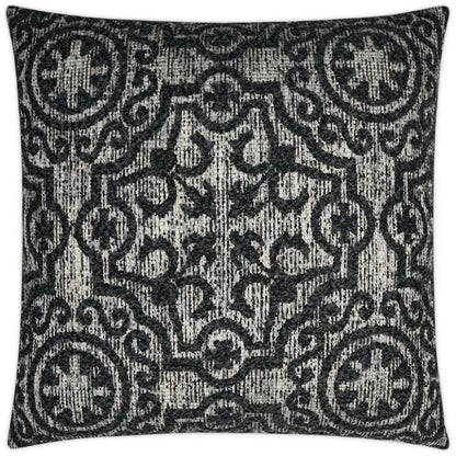 Linz Traditional Black Grey Large Throw Pillow Insert - LOOMLAN - D.V. Kap - Throw Pillows