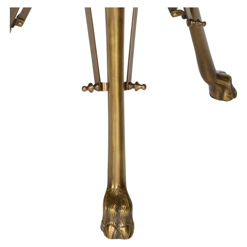 Lion In The Library Brass Framed Side Table - LOOMLAN - Wildwood - Side Tables