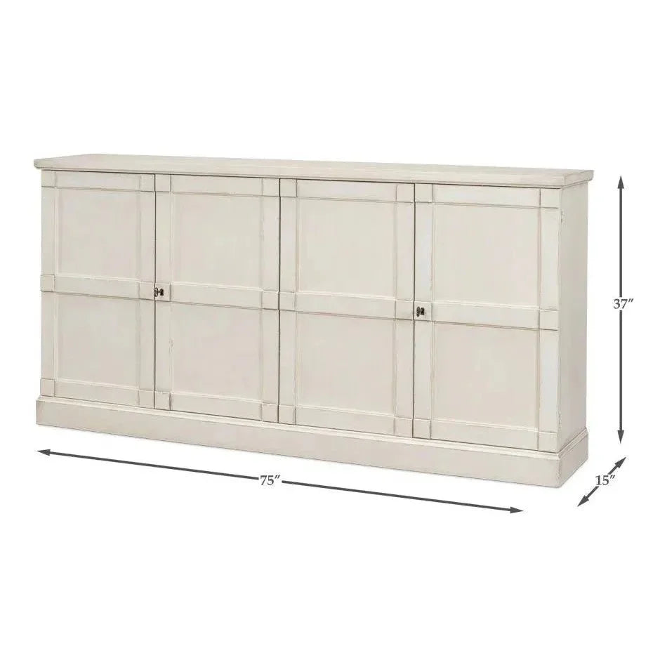 Lionisio Buffet 75" Stucco with Wood Doors - LOOMLAN - Sarreid - Sideboards