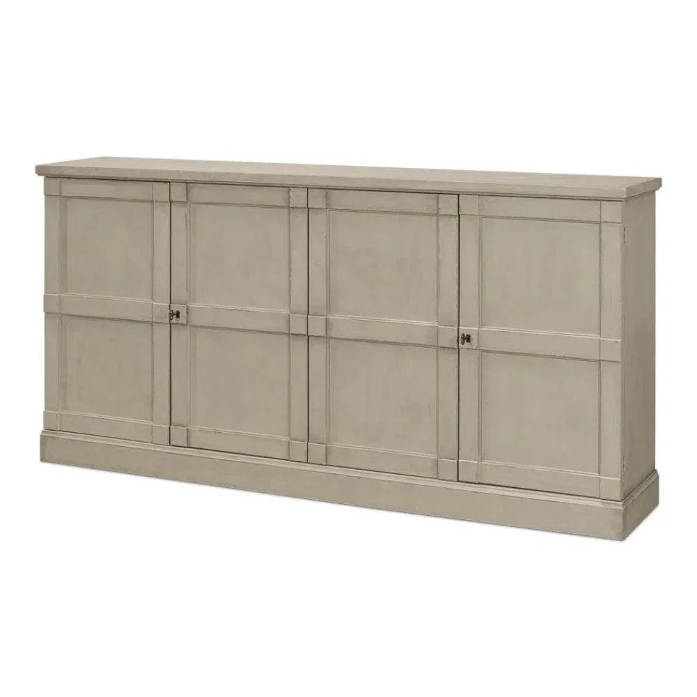 Lionisio Buffet 75" Wash Gray Wood Doors - LOOMLAN - Sarreid - Sideboards