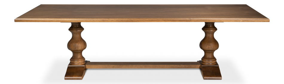 Lionisio Trestle Rectangular Dining Table-Dining Tables-Sarreid-LOOMLAN