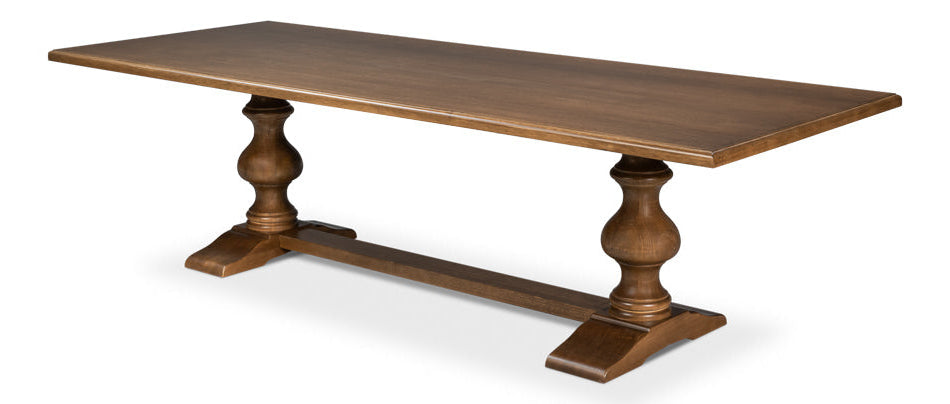 Lionisio Trestle Rectangular Dining Table-Dining Tables-Sarreid-LOOMLAN