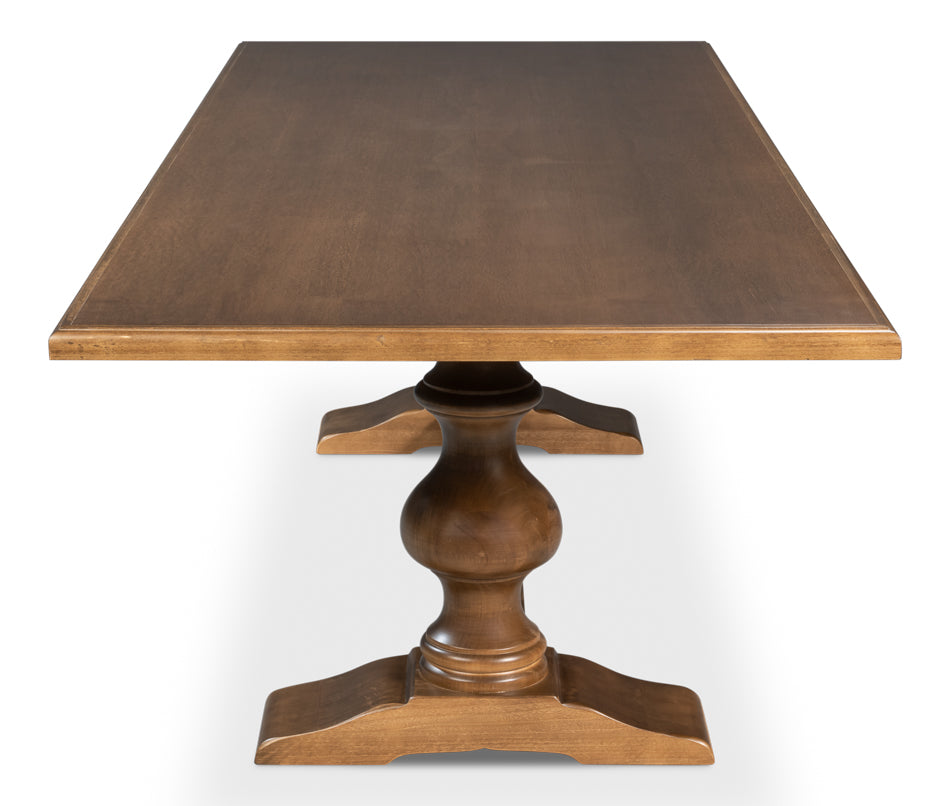 Lionisio Trestle Rectangular Dining Table-Dining Tables-Sarreid-LOOMLAN