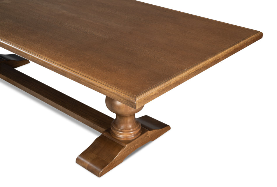 Lionisio Trestle Rectangular Dining Table-Dining Tables-Sarreid-LOOMLAN