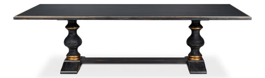 Lionisio Trestle Rectangular Dining Table-Dining Tables-Sarreid-LOOMLAN