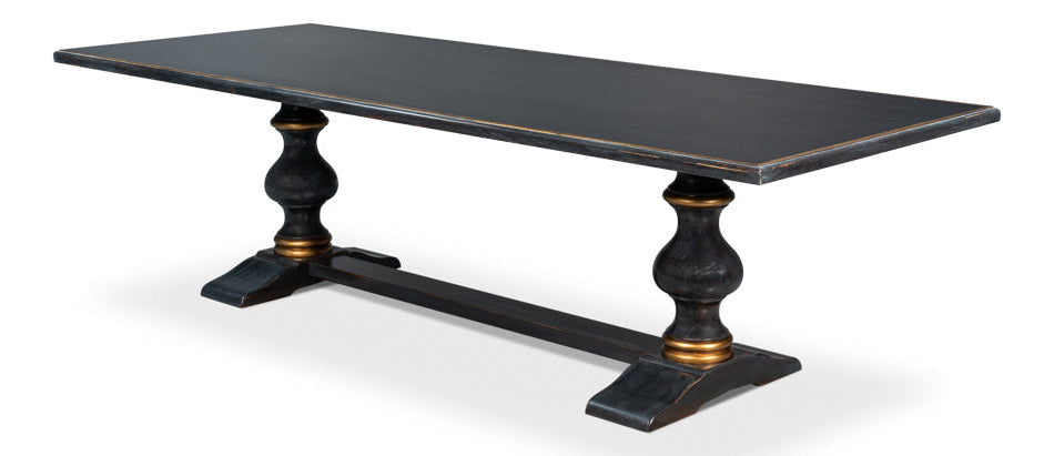 Lionisio Trestle Rectangular Dining Table-Dining Tables-Sarreid-LOOMLAN