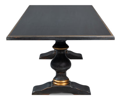 Lionisio Trestle Rectangular Dining Table-Dining Tables-Sarreid-LOOMLAN