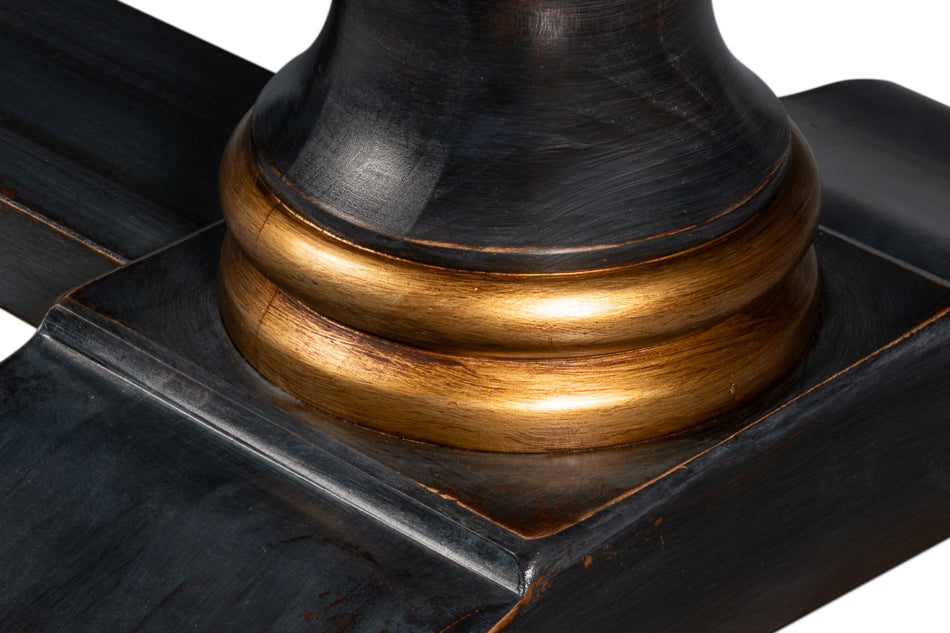 Lionisio Trestle Rectangular Dining Table-Dining Tables-Sarreid-LOOMLAN