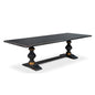 Lionisio Trestle Rectangular Dining Table-Dining Tables-Sarreid-Black-LOOMLAN