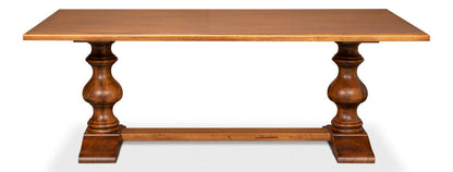 Lionisio Trestle Wood Dining Table-Dining Tables-Sarreid-LOOMLAN