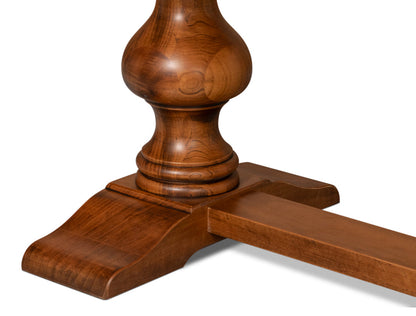 Lionisio Trestle Wood Dining Table-Dining Tables-Sarreid-LOOMLAN