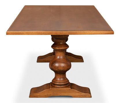 Lionisio Trestle Wood Dining Table-Dining Tables-Sarreid-LOOMLAN