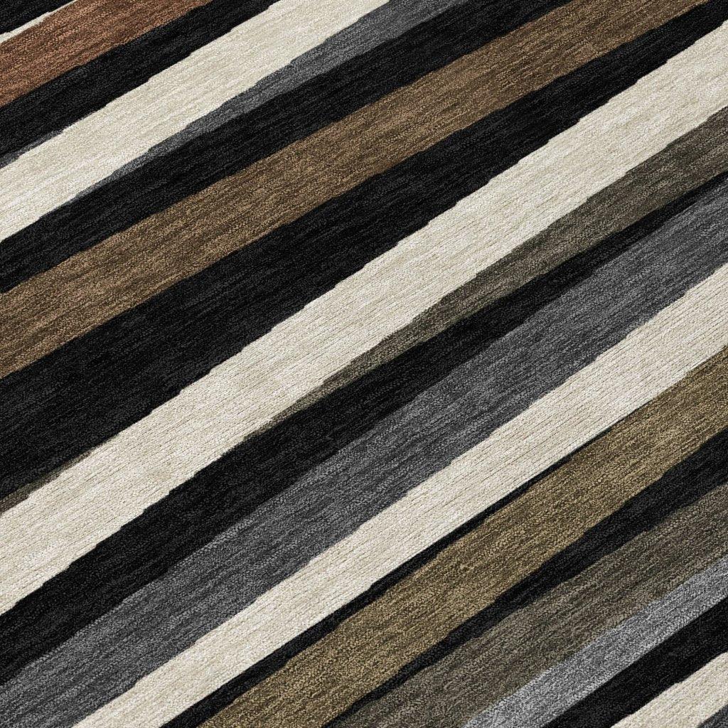 Liora Black Washable Indoor-Outdoor Rug-Outdoor Rugs-LOOMLAN Rugs-LOOMLAN