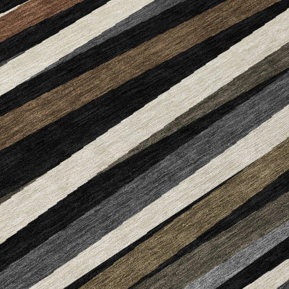 Liora Black Washable Indoor-Outdoor Rug-Outdoor Rugs-LOOMLAN Rugs-LOOMLAN