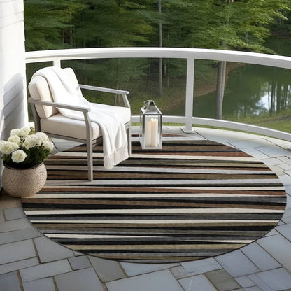 Liora Black Washable Indoor-Outdoor Rug-Outdoor Rugs-LOOMLAN Rugs-LOOMLAN