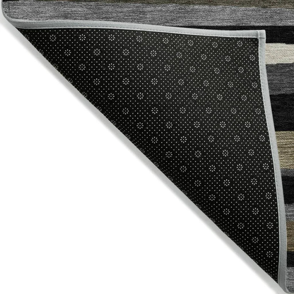 Liora Black Washable Indoor-Outdoor Rug-Outdoor Rugs-LOOMLAN Rugs-LOOMLAN